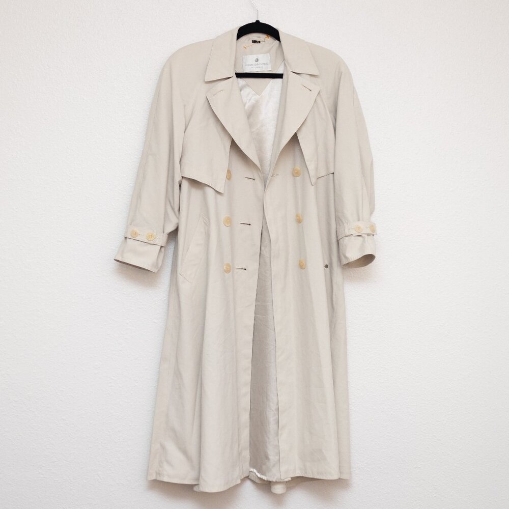 Four Seasons of London Trench Coat Women Gray/Cream Size: USA 2P